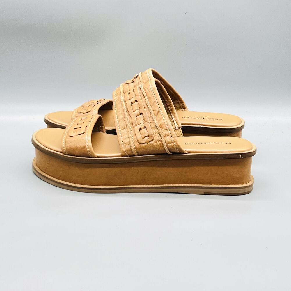 Kelsi Dagger Sandals Womens 10 Brown Leather Platform Wedge Slide Comfort Shoes - Picture 4 of 9